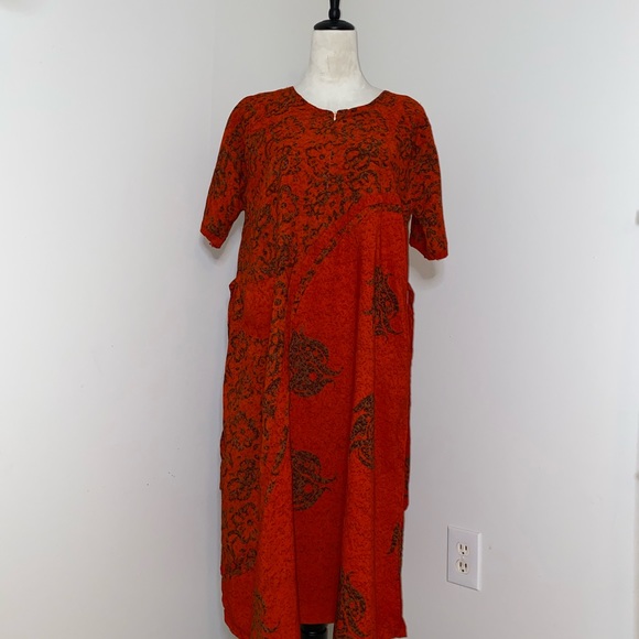 New Indonesia Batik Handmade Midi Dress Size M/L - Picture 6 of 8